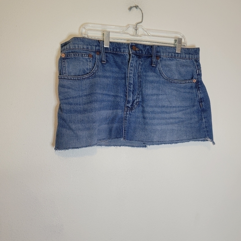 Madewell size 33 denim mini cut off skirt